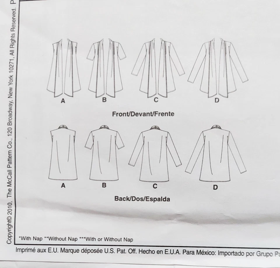 McCall's 1 Hour Pattern M6084 Misses Summer Light Wrap Shirt Size 6 8 10 Uncut - Image 4 of 4