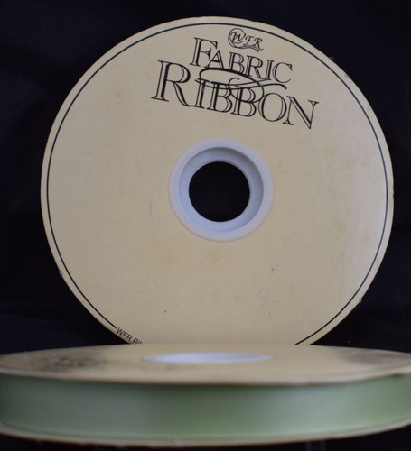 Cinta de tela vintage WFR satinada verde menta rollo de 100 yardas 3/8 ancho 6550 - Imagen 2 de 6