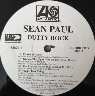 DUTTY ROCK SEAN PAUL レコード US オリジナル LP レア Sean Paul - Dutty Rock Gold LP Limited Signature Edition