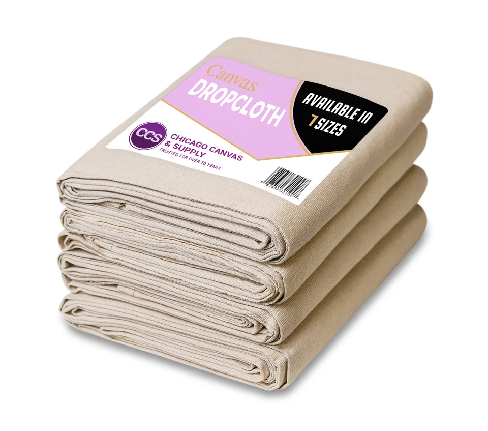 12 oz Canvas Drop Cloth by CCS CHICAGO CANVAS & SUPPLY - SET OF 4