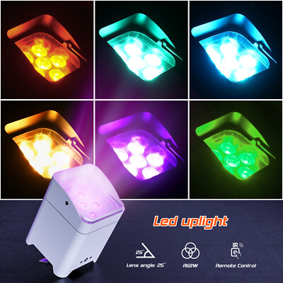 Kit 6 Projecteurs LED RGBAW UV 18W Avec Batterie - Contrôle DMX, WiFi, Télécommande