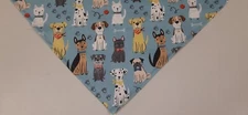 Dog Bandana/Scarf, Paw Prints,  Bones, Puppies, M