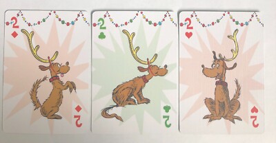 Dr Suess Grinch Children Book Christmas Max Dog Reindeer Kids Swap Playing Cards