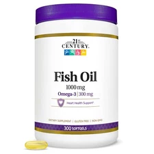 21st Century Fish Oil 300 Count Omega 3 EPA DHA Heart Health Supplement