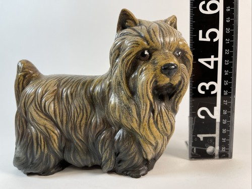Yorkie Dog Concrete Cement Statue Hand Made Hand Painted Indoor or Outdoor NEW