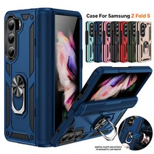 For Samsung Galaxy Z Fold 7/6/5/4/3 5G Magnetic Ring Stand Hard Rugged Back Case