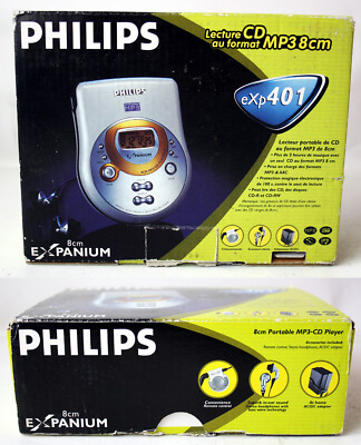 PHILIPS EXPANIUM 8cm PORTABLE MP3-CD PLAYER EXP 401 NEW NOS !
