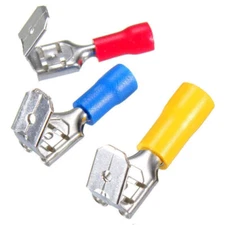75pcs Insulated 6.3mm Piggyback Spade Crimp Terminal Connectors Assorted 1/4"