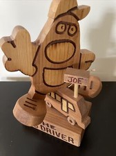 Wood carved figurine Don Mars originals Bus Driver. Made in the USA.