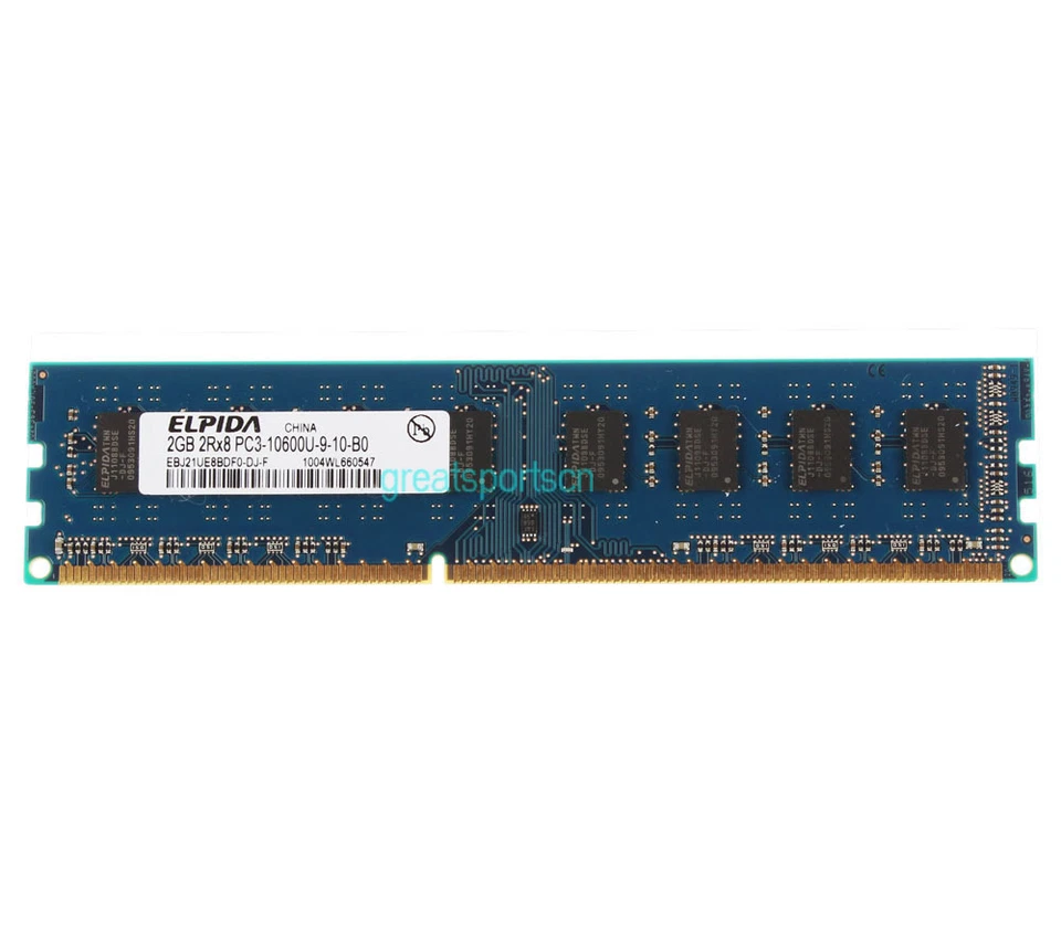 4GB Elpida 2X 2GB 2RX8 PC3-10600 DDR3 1333MHZ 1.5V DIMM Desktop Memory RAM #GS - Image 2 of 4