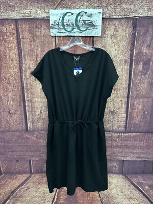 32 Degrees Cool Jersey Knit Dress Women's L Short sleeve Drawstring Waist |  eBay