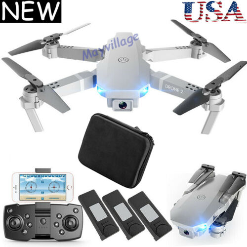 FPV Wifi RC Drone Wide Angle HD 4K Camera Foldable Quadcopter Selfie + 3 Battery