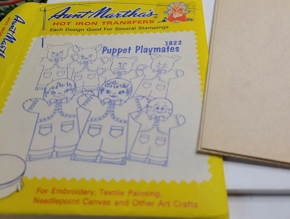 AUNT MARTHAS Hot Iron Transfers Embroidery Dutch Girl Finger Puppets Oriental - Image 2 of 4
