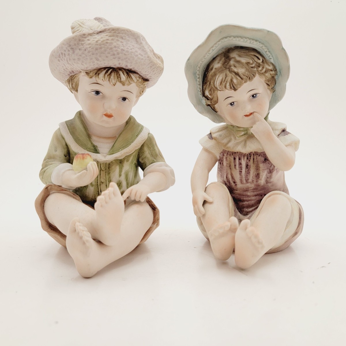 Vintage Ceramic Piano Babies - 6162 Design Registered 6.5 inches