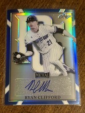 RYAN CLIFFORD 2021 LEAF PERFECT GAME Blue Metal AUTOGRAPH #1/1 ASTROS METS