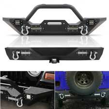 Front Or Rear Bumper Fit For 1987-2006 Jeep Wrangler Tj Yj W D-rings Led Lights Front Or Rear Bumper Fit For 1987-2006 Jeep Wrangler Tj Yj W D-rings Led Lights
