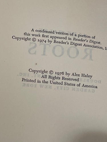 Roots, the Saga of An American Family By Alex Haley 1976 HC DJ 1st BCE - 第 4/5 張圖片
