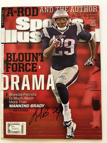 LeGarrette Blount Autographed 2014 Sports Illustrated Magazine Patriots  JSA