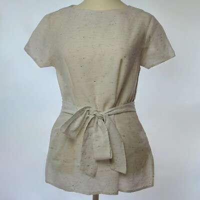 Final Touch Speckled White Tie Top Size S