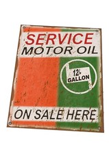 Vintage oil Can Metal Sign Old Garage oil Can Sign Mancave Auto Memorabilia