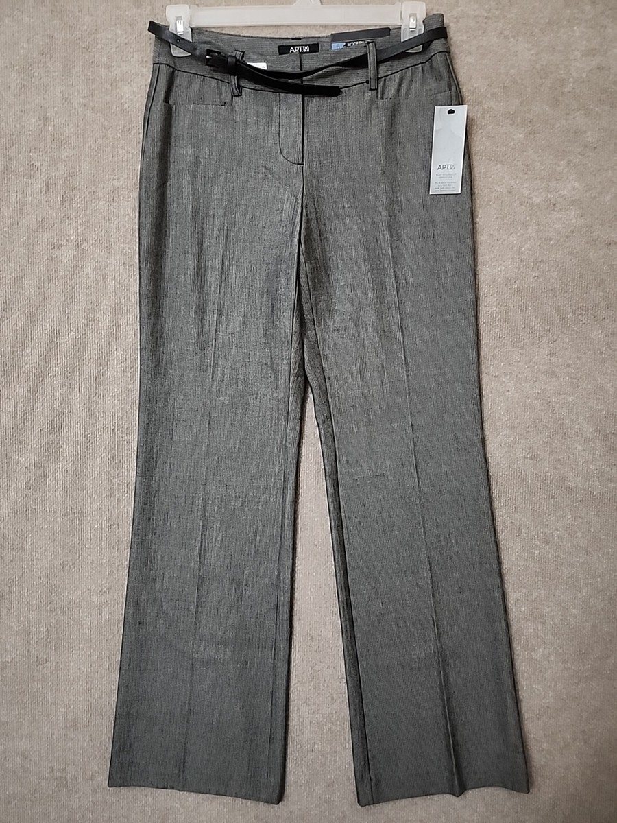 Apt 9 Modern Fit Trouser Leg Dress Pants Womens 6 Tall Gray Chevron Print  NEW | eBay