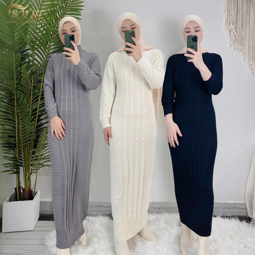 Knitted abaya clearance