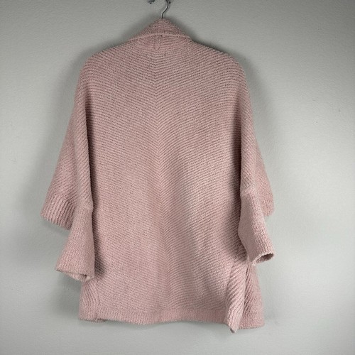 Barefoot Dreams Pink Ribbed CozyChic Cardi Cardigan Size Small Medium - Picture 3 of 6