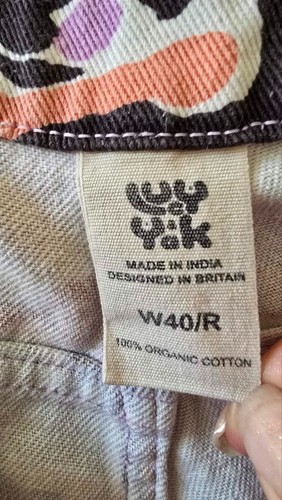 Pantalones de mezclilla LUCY & YAK X MELISSA FOSTER "Dana" algodón orgánico multicolor talla W40R - Imagen 19 de 20
