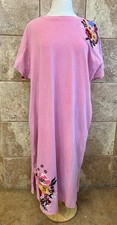 Layerz Pink Short Sleeve T-Shirt Dress With Floral Embroidery Size XL