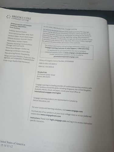 Technical Calculus with Analytic Geometry Hardcover-Kuhfitt -Acceptable - Picture 5 of 9