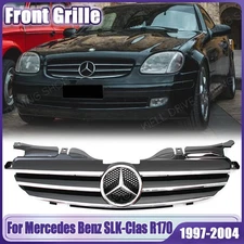 For Mercedes Benz SLK-Class R170 97-04 SLK200 SLK230 SLK320 Chrome Black Grille