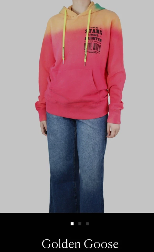💖Golden Goose Multicolor Dip-Dye Sudadera con Capucha, Talla S💖 Foto 2 de 4