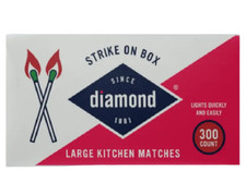 Diamond Strike on Box Matches 300 Count, Long-Lasting Greenlight matchsticks