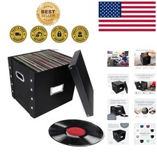 Vinyl Record Storage Crate - Holds 75 Records, Snap Assembly, Versatile Display