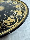 Vintage Retro Zodiac Astrology Barware Tray Black Glass & Gold Serving Tray — photo 10