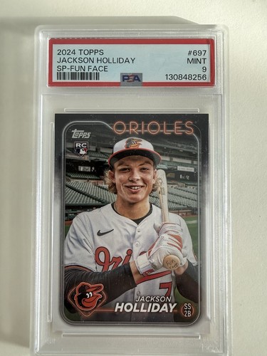 2024 Topps Jackson Holliday Fun Face SP RC PSA 9 Rookie Orioles #697 SSP