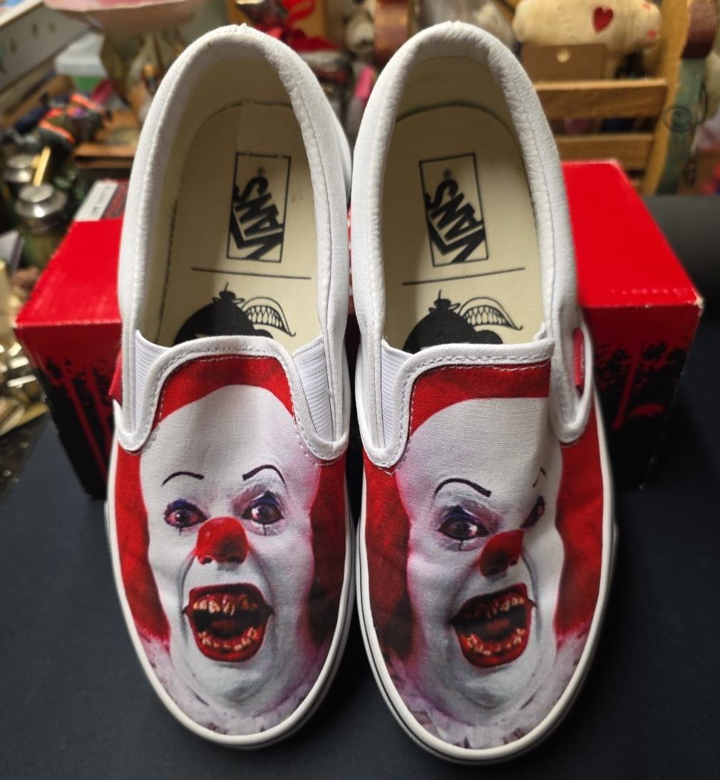 Vans Classic Slip-on X House Of Terror "It Pennywise" 5.5 Womens/4.0 Mens Rare thumbnail 9