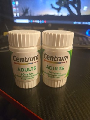 Centrum Multivitamin Multimineral Supplement For Adults 60 Tablets Lot Of 2.