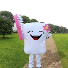 Tooth Mascot Costume Adult Size Care Costume Facny Dress for advertising