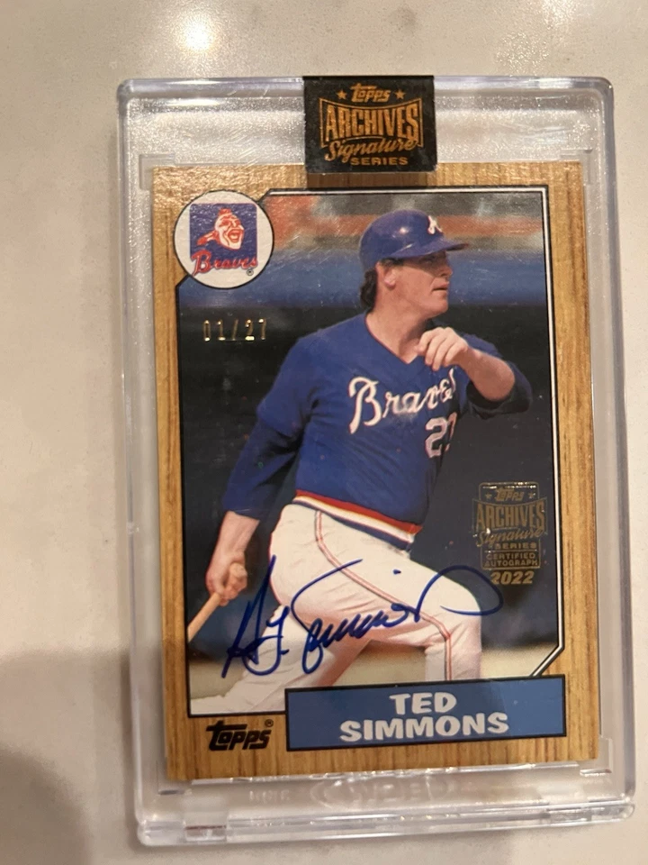 2022 Topps Archives Signature Series Ted Simmons HOF Braves 1/27 - Imagem 2 de 3