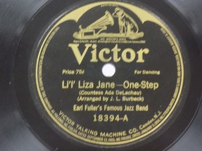 Earl Fuller Jazz Band Li'L' Liza Jane/Coon Band Contest 10'' 78 RPM Record Tower