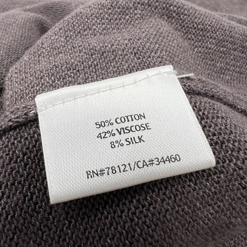 Canotta Eileen Fisher maglia scollo a V misto cotone seta marrone taglia large - Foto 5 di 8