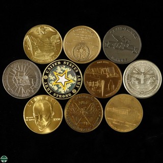 Lot of 10 Crown Size Tokens/ Medals