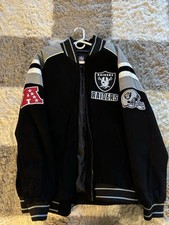Oakland Raiders Men's Varsity Jacket NFL, Leather Suede