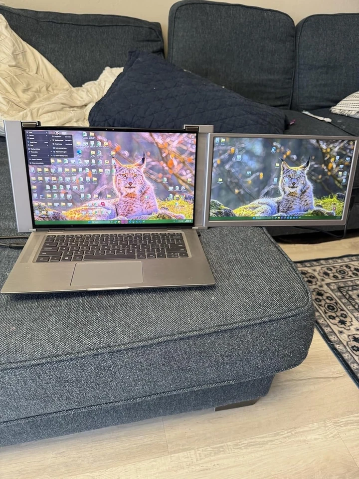 14" Portable Dual Monitor Extender FHD 1080P IPS Screen for Laptop USB-C HDMI Pl - Image 3 of 4