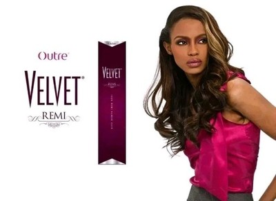 OUTRE | VELVET REMI 100% HUMAN  18'' 1 STRAIGHT JET BLACK