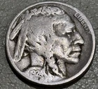 1924 Buffalo nickel Nice original VG Condition Full Date, Partial Horn