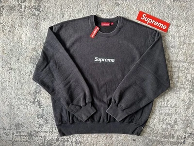 WTS : SUPREME WASHED BOX LOGO CREWNECK BLACK (XL) DSWT SS25 - Photo 1/4