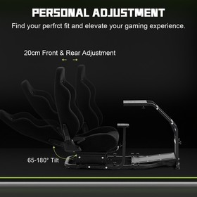 Hottoby Racing Wheel Stand Sim Cockpit With Black Seat Fit Fanatec Club Sport SQ