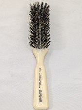 Vintage Mohawk Hair Brush Pure Boar Bristle Cream Bakelite Handle 8" #161 USA